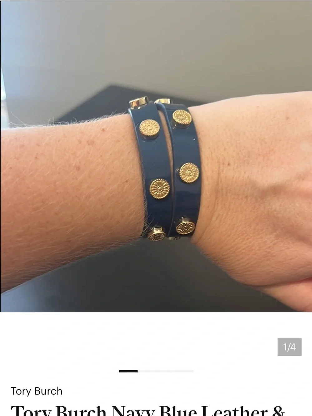 Tory Burch leather double wrap bracelet